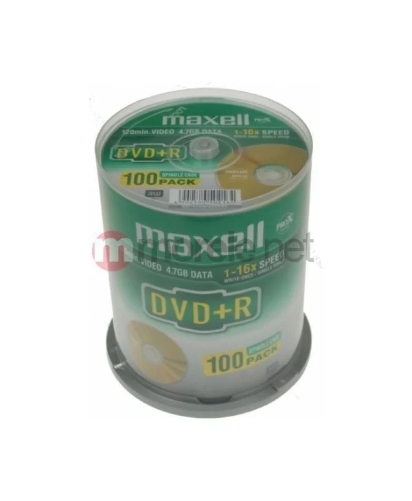 Maxell Εγγράψιμα DVD+R 16x 4.7GB Cake Box 100τμχ MX275641