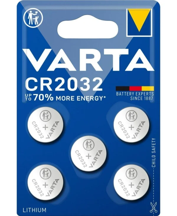 Varta Μπαταρίες Λιθίου Ρολογιών CR2032 3V 5τμχ 6032101415