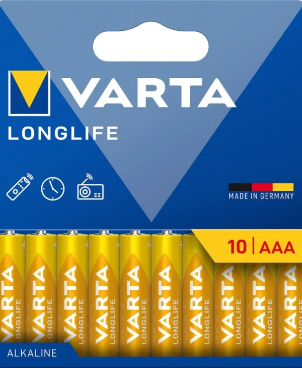Varta Longlife Αλκαλικές Μπαταρίες AAA 1.5V 10τμχ 04103101761