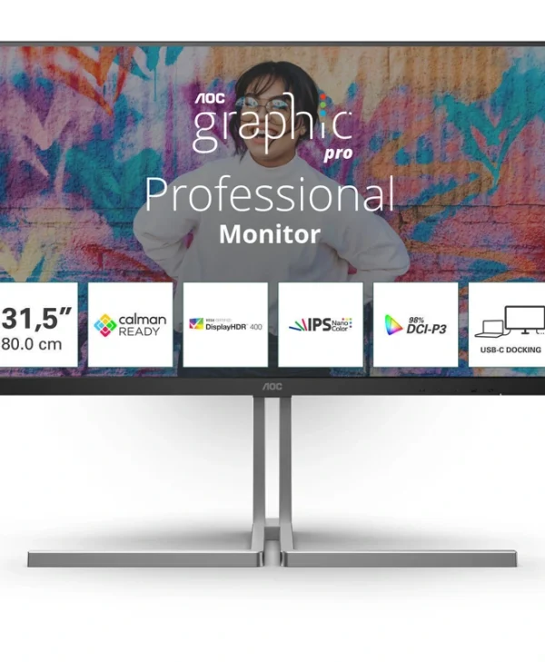 AOC U32U3CV Nano IPS HDR Monitor 32" 4K 3840x2160 με Χρόνο Απόκρισης 4ms GTG