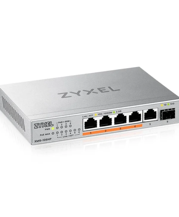 Zyxel XMG-105HP Unmanaged L2 PoE+ Switch με 5 Θύρες Ethernet XMG-105HP-EU0101F
