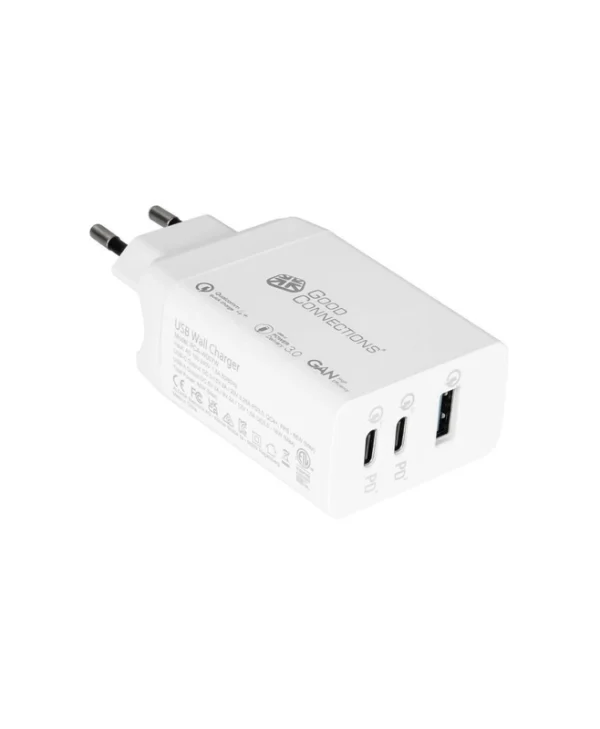 Good Connections Φορτιστής Χωρίς Καλώδιο GaN με Θύρα USB-A και 2 Θύρες USB-C 65W Power Delivery / Quick Charge 4+ Πολύχρωμος PCA-W007W