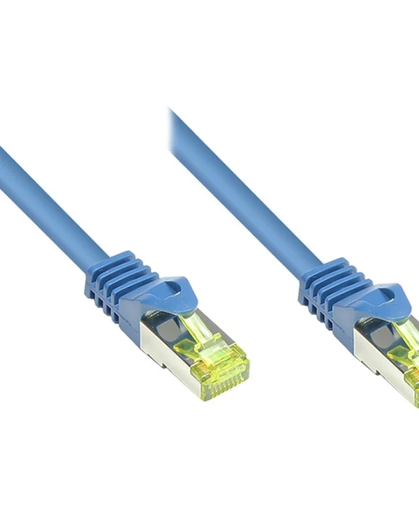 Alcasa S/FTP Cat.7 (10Gbps) Καλώδιο Δικτύου Ethernet 0.5m Μπλε 8070R-005B