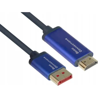 Alcasa Προσαρμογέας Καλωδίου Μετατροπέας DisplayPort / HDMI male σε DisplayPort / HDMI female Μπλε 1τμχ 4860-SF050B