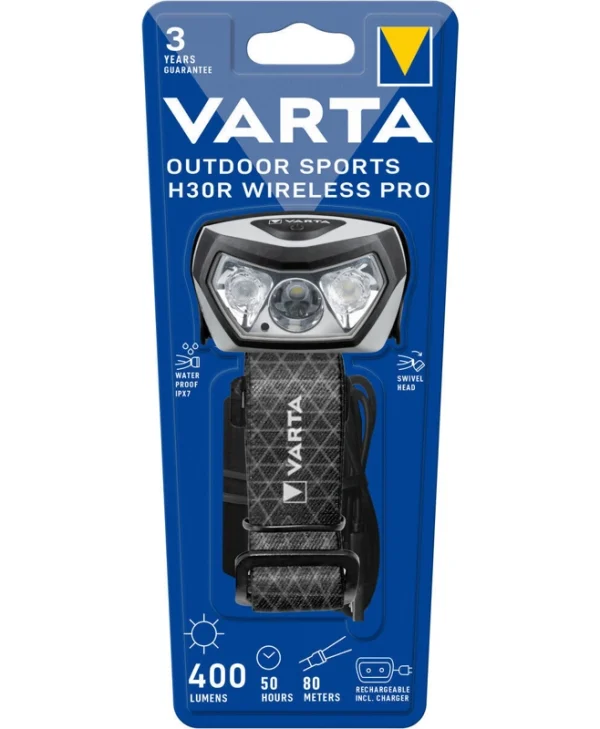 Varta Φακός Κεφαλής LED IPX7 με Μέγιστη Φωτεινότητα 400lm Outdoor Sports H30R Wireless Pro 18650101401