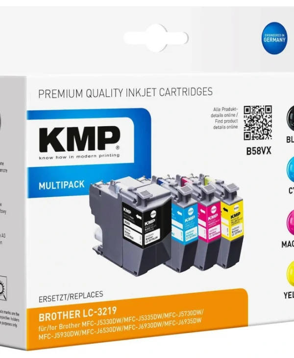 KMP B58VX Πακέτο Συμβατών Μελανιών Εκτυπωτή InkJet Brother LC3219XL BK/C/M/Y Πολλαπλό (Color) / Μαύρο 1537,4005