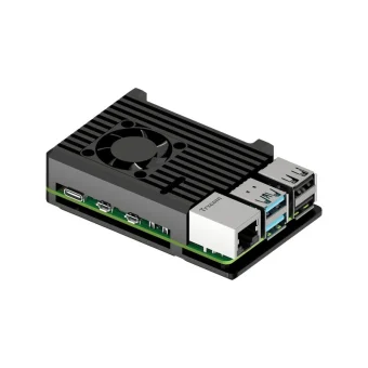 Housing Raspberry Pi 5 Aluminum Integrated Heat Sink + Fan RB-AlucaseP5-07FAN