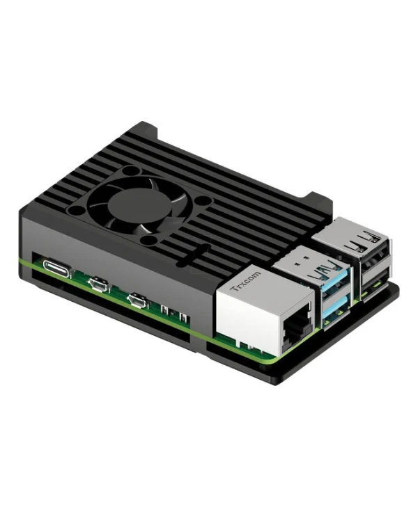 Housing Raspberry Pi 5 Aluminum Integrated Heat Sink + Fan RB-AlucaseP5-07FAN
