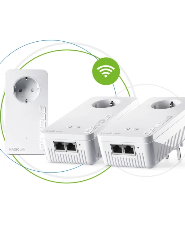 Devolo Magic 2 WiFi Next Multiroom Kit (DE) Powerline Τριπλό για Ασύρματη Σύνδεση Wi‑Fi 5 με Passthrough Πρίζα και 2 Θύρες Gigabit Ethernet 8625