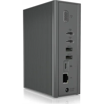 Icy Box USB-C Docking Station με HDMI 4K PD Ethernet και σύνδεση 3 Οθονών Γκρι (IB-DK2262AC)