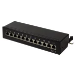 LogiLink Patch Panel Shielded για Rack 1U 12 Θυρών cat6 Μαύρο NP0017