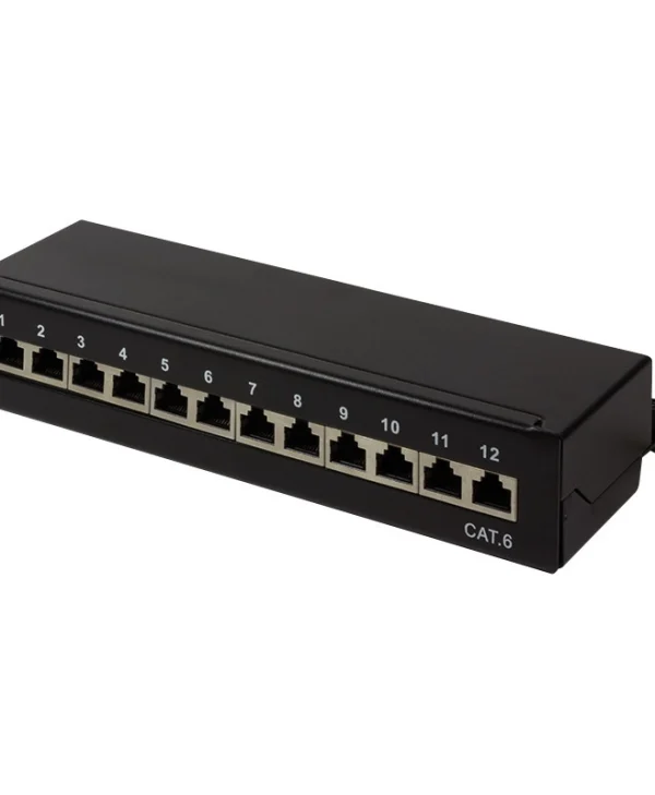 LogiLink Patch Panel Shielded για Rack 1U 12 Θυρών cat6 Μαύρο NP0017