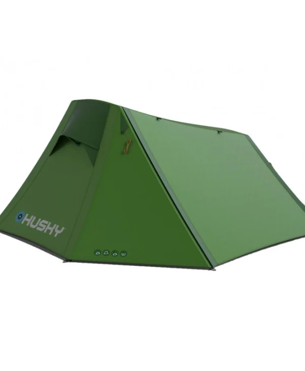 Husky Brunel 2 Χειμερινή Σκηνή Camping Τούνελ Ορειβασίας Πράσινη για 2 Άτομα Αδιάβροχη 6000mm 35x15εκ. HY-1H0-6238