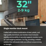 Icy Box Βάση Γραφείου Οθόνης έως 32" με Βραχίονα (IB-MS203-T) - Image 7
