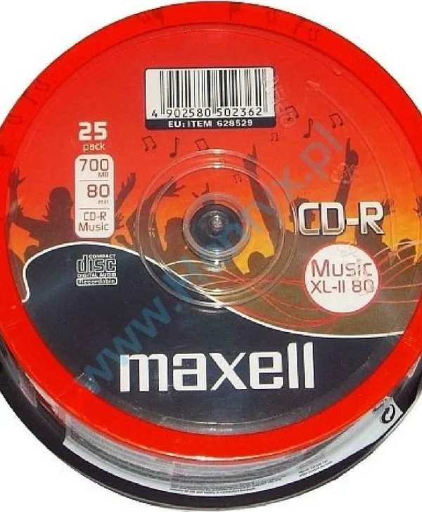Maxell Εγγράψιμα CD-R 16x 700MB Cake Box 25τμχ MX628529