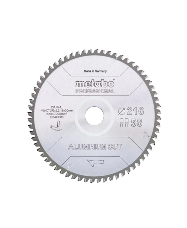 Metabo Δίσκος Κοπής Αλουμινίου με 58 Δόντια 216mm 6933366