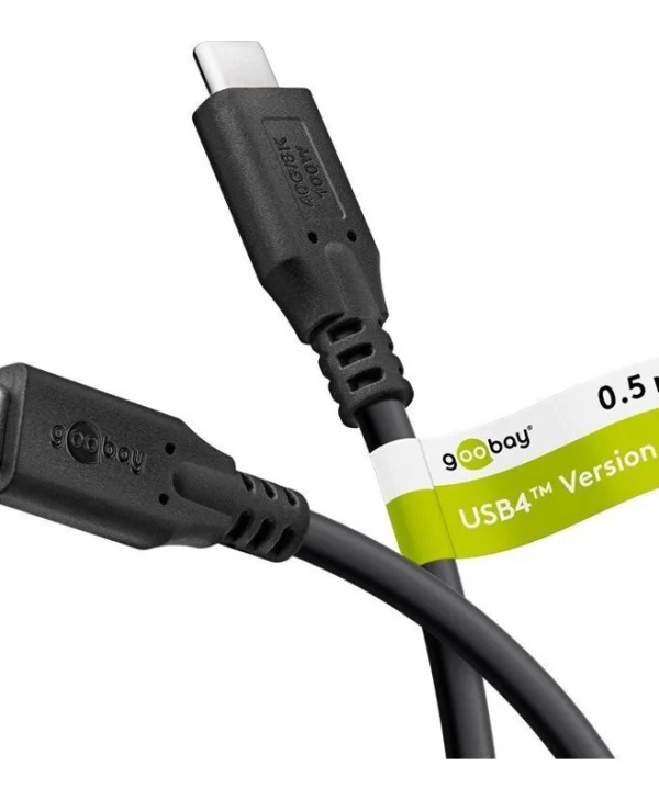 Goobay USB 2.0 Cable USB-C male - USB-C 100W PD Μαύρο 0.5m 74190 Bulk