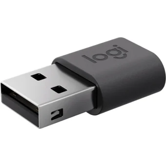 Logitech Μετατροπέας USB-A male σε USB-C female Γκρι 1τμχ 956-000169