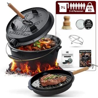 Lumarko Gusskönig Enameled Dutch Oven Set 7l Without Feet GK-4
