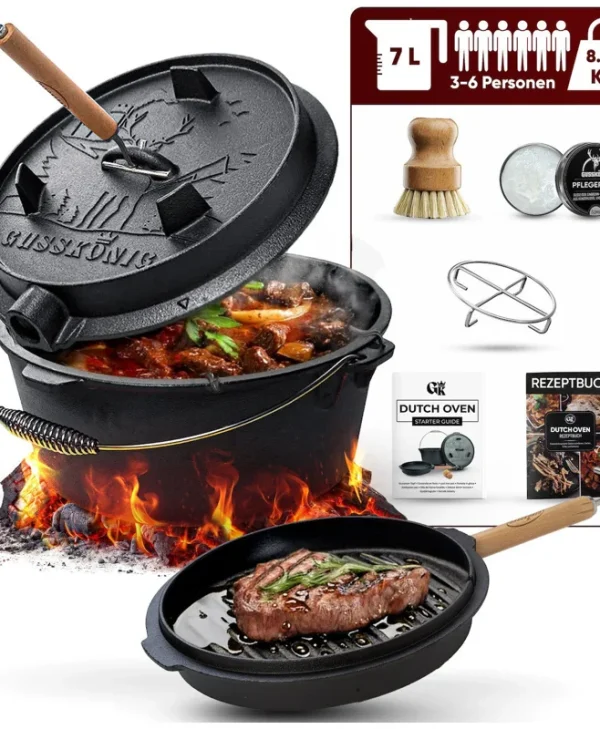 Lumarko Gusskönig Enameled Dutch Oven Set 7l Without Feet GK-4