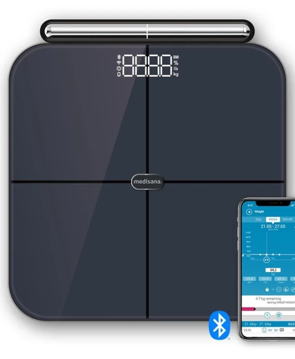 Medisana Smart Ζυγαριά 180kg με Bluetooth Γκρι 40488