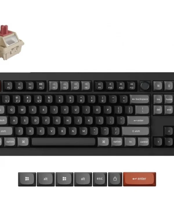 Keychron V3 Ultra 8K V3U-D1 Ασύρματο Gaming Μηχανικό Πληκτρολόγιο με Keychron Silk POM Red διακόπτες και RGB φωτισμό (Αγγλικό US)