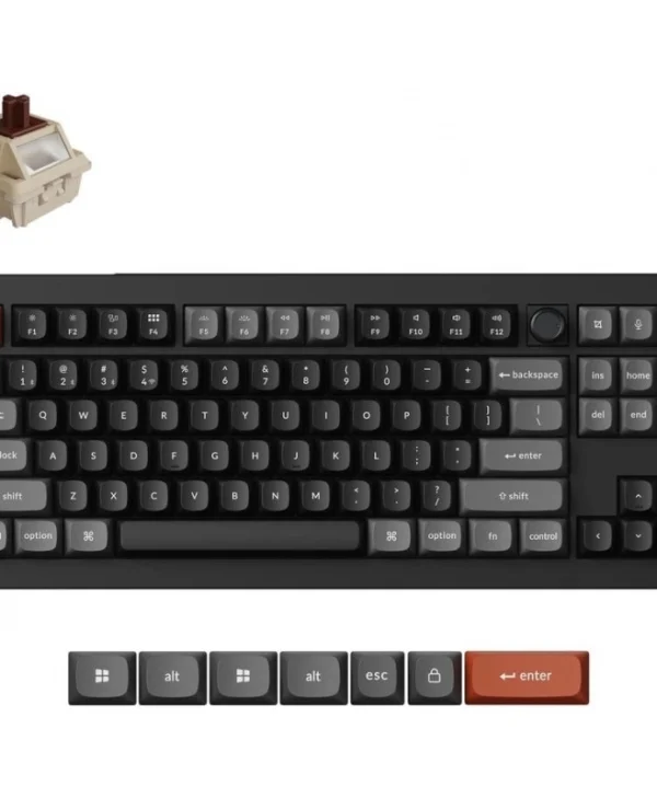 Keychron V3 Ultra 8K V3U-D3 Ασύρματο Gaming Μηχανικό Πληκτρολόγιο με Keychron Silk POM Brown διακόπτες και RGB φωτισμό (Αγγλικό US)