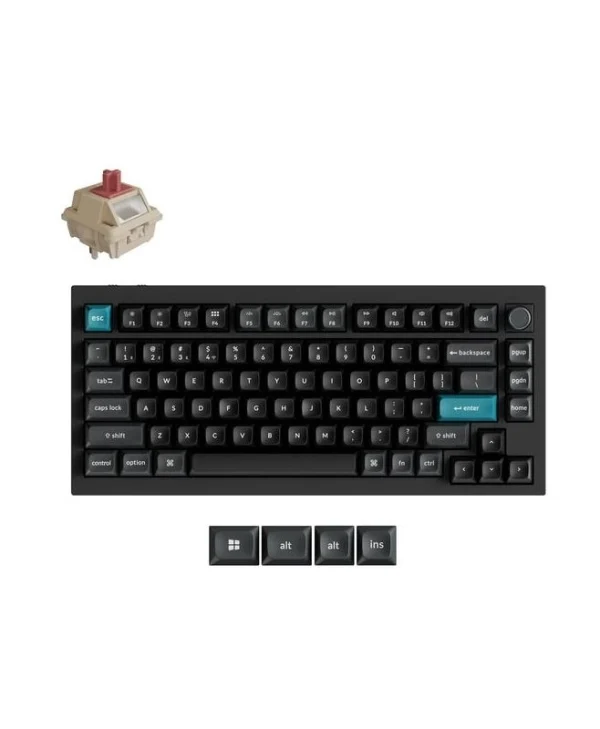 Keychron Q1 Ultra 8K Q1U-M1 Ασύρματο Gaming Μηχανικό Πληκτρολόγιο 75% με Keychron Silk POM Red διακόπτες και RGB φωτισμό (Αγγλικό US)