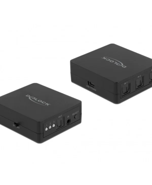 DeLock Μετατροπέας Toslink / DC / mini USB / USB-A male σε Toslink / DC / mini USB / USB-A female 1τμχ 63395