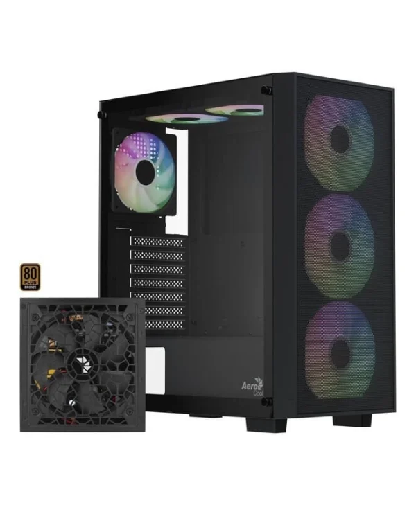 Aerocool B509A Flow-G-BK-v1 Gaming Midi Tower Κουτί Υπολογιστή με Πλαϊνό Παράθυρο Μαύρο ACCX-BD02002.11