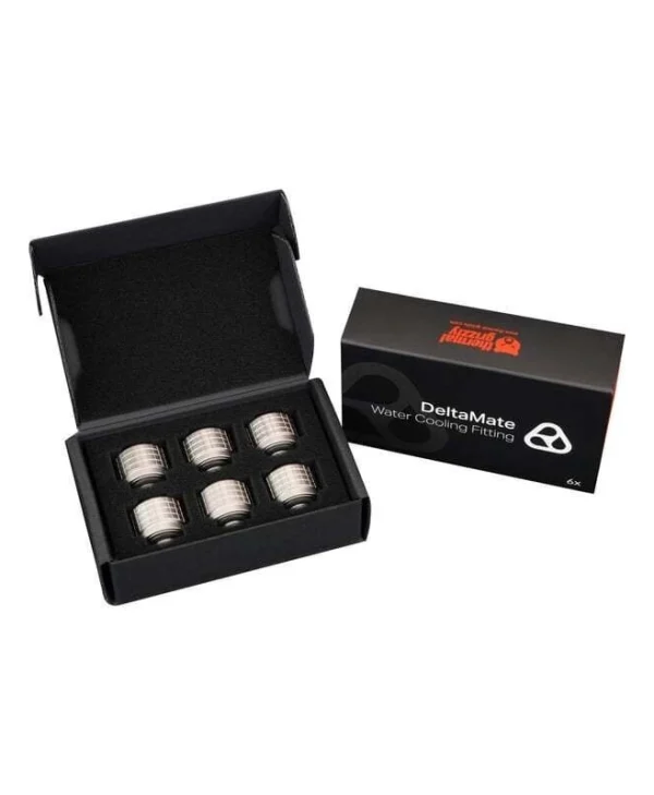 Thermal Grizzly Grizzly Deltamate Fitting Ht14 Pack Of 6 Matt Nickel (tg-dm-fit-6214) Ασημί TG-DM-FIT-6214
