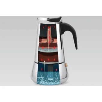 Maestro Μπρίκι Espresso 6cups Inox Μαύρο MR-1660-6