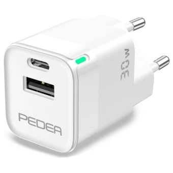 Pedea Φορτιστής Χωρίς Καλώδιο GaN με Θύρα USB-A και Θύρα USB-C 30W Power Delivery Λευκός 60040106