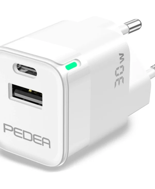 Pedea Φορτιστής Χωρίς Καλώδιο GaN με Θύρα USB-A και Θύρα USB-C 30W Power Delivery Λευκός 60040106