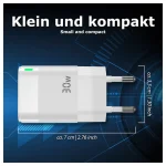 Pedea Φορτιστής Χωρίς Καλώδιο GaN με Θύρα USB-A και Θύρα USB-C 30W Power Delivery Λευκός 60040106 - Image 4