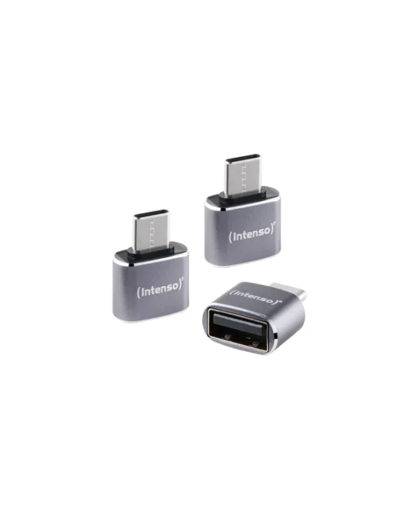 Intenso Μετατροπέας USB-C male σε USB-A female Γκρι 3τμχ 7600113