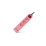 Entac Πολύπριζο Aσφαλείας 3 Θέσεων με 2 USB-A, Διακόπτη και Καλώδιο 1.5m Ροζ ESE1.5G3-1.5-SW-USB-P