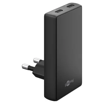 Goobay Φορτιστής Χωρίς Καλώδιο GaN με 2 Θύρες USB-C 65W Power Delivery Μαύρος (75725)