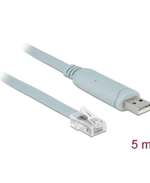 DeLock USB 2.0 Cable USB-A male - RJ45 Γκρι 5m 63308
