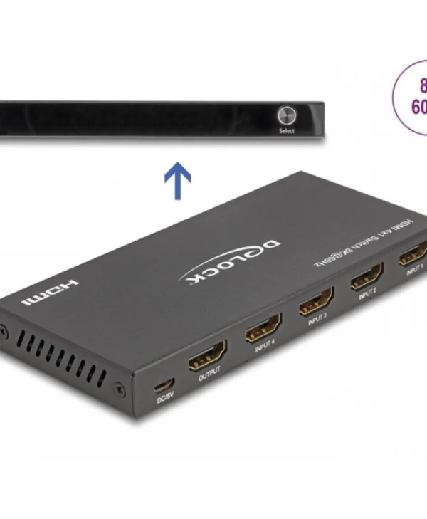 Delock Hdmi Switch 4 Ports 8k60hz/4k144hz Delock 18604