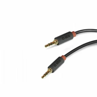 SBS Καλώδιο Ήχου 3.5mm male - 3.5mm male Μαύρο 1.5m με Επίχρυσους Ακροδέκτες TECABLE35KR