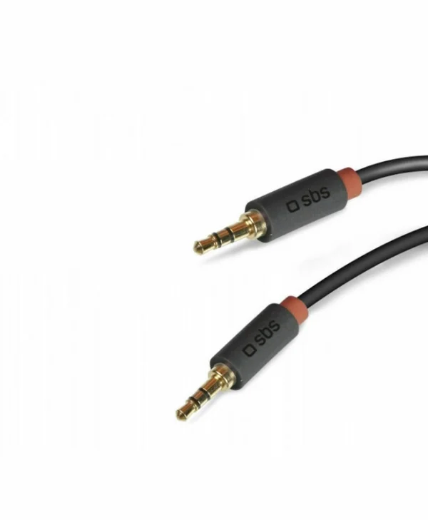 SBS Καλώδιο Ήχου 3.5mm male - 3.5mm male Μαύρο 1.5m με Επίχρυσους Ακροδέκτες TECABLE35KR
