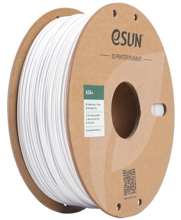 Esun ASA 3D Printer Filament 1.75mm Cold White 1kg ASA+P175CW1