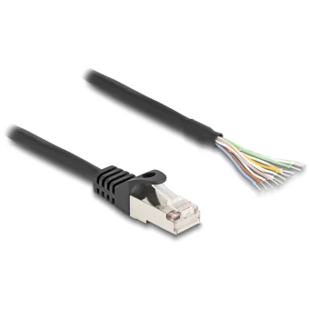 Delock Network Cable Rj-50 M To No Connector 25 Cm S Ftp Molded Without Hooks Black 80203