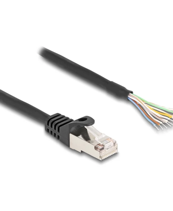 Delock Network Cable Rj-50 M To No Connector 25 Cm S Ftp Molded Without Hooks Black 80203