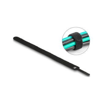DeLock Δεματικά Καλωδίων Πλαστικά 200mmx12mm σε Μαύρο χρώμα (10τμχ) (19011)