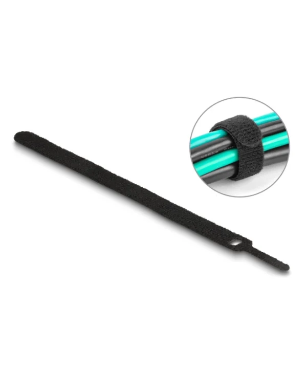 DeLock Δεματικά Καλωδίων Πλαστικά 200mmx12mm σε Μαύρο χρώμα (10τμχ) (19011)