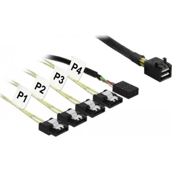 DeLock Mini SAS - 4x 7-Pin SATA III Cable 0.5m (83320) 1701356