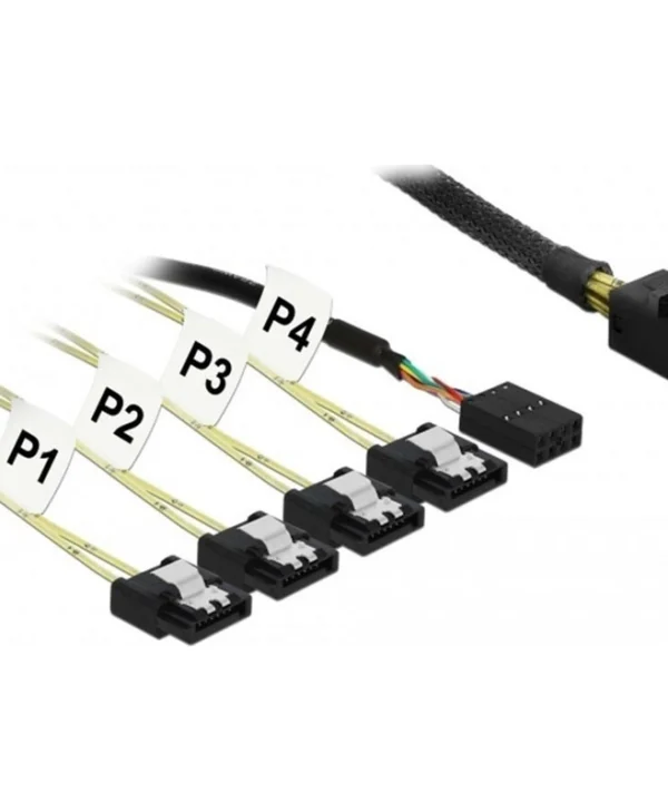 DeLock Mini SAS - 4x 7-Pin SATA III Cable 0.5m (83320) 1701356
