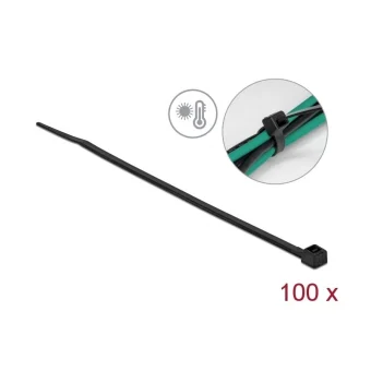 DeLock Δεματικά Καλωδίων Πλαστικά 200mmx3.6mm σε Μαύρο χρώμα (100τμχ) (19353)